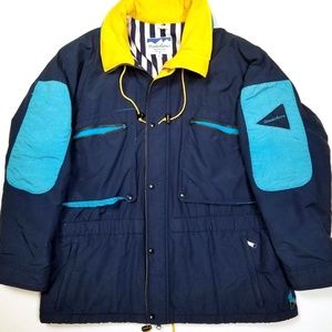 80s Powderhorn Mens Ski Jacket Coat Color Block L